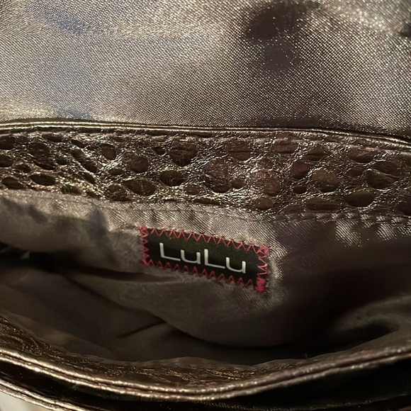 Snap clutch with rhinestones, metallic rose gold - Picture 4 of 5